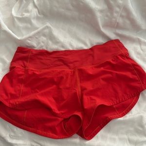Red Lululemon shorts (barely worn)